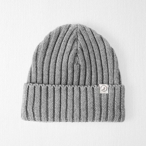 Medium Gray Heather Baby Organic Cotton Ribbed Knit Cap | oshkosh.com