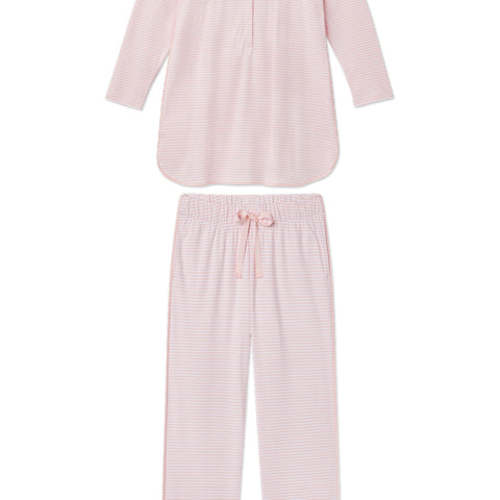 Pima Cotton Pajamas | English Rose Stripe Maternity Set | LAKE