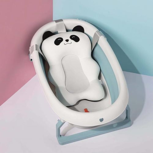 Baby Bath Seat, Baby Bath Tub Cushion for Bathtub Sink for Infant Newborn, Universal Floating Bath Pillow Support Mat, Foldable Adjustable Infant Bath Supporter, Easy to Clean