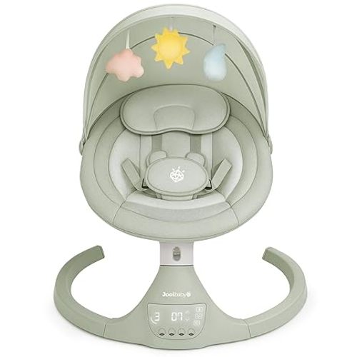 Jool Baby Nova Baby Swing for Infants – Bluetooth Music, Remote (Sage) | Keep Baby Happy While Getting Things Done – Gentle Side-to-Side Motion Helps Baby Feel Content