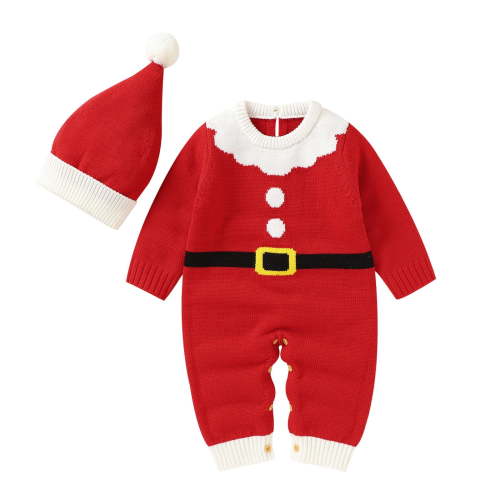 uvwlwu Sweater for Boys Boy Girl Christmas Knitted Sweater Baby Jumpsuit Romper Cotton 1 Piece Hat Caps Outfits Set Boys Clothes(Size:0-3 Months)