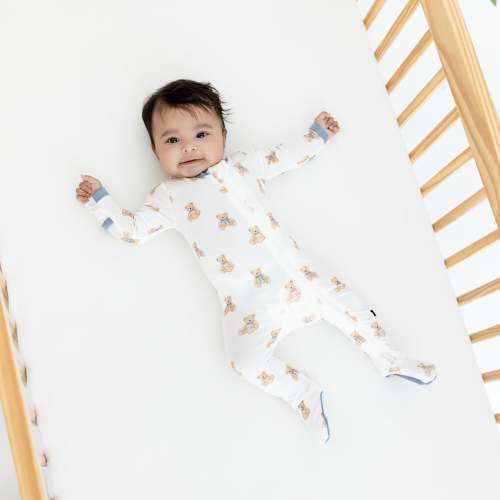 Zippered Footie in Teddy Bear, 0-3M