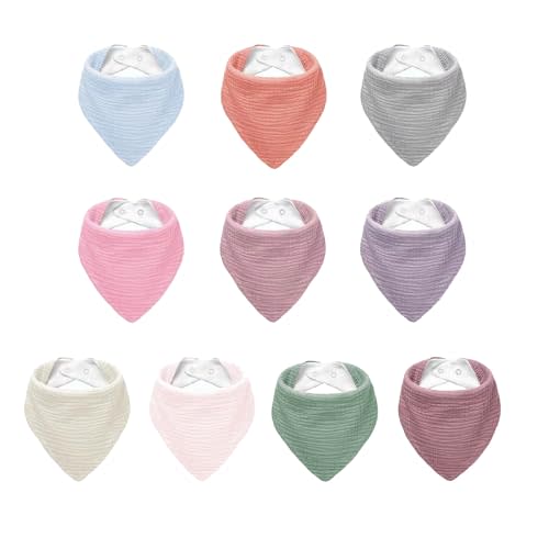 NISXABEBE Muslin Baby Bibs,Soft Triangular Baby Bandana Drool Bibs for Baby Boy Girl,Solid Colors Bib for Drooling Teething