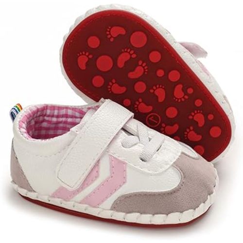 HsdsBebe Baby Boys Girls Pu Leather Hard Bottom Walking Sneakers Toddler Rubber Sole First Walkers Infant Cartoon Slippers Crib Shoes
