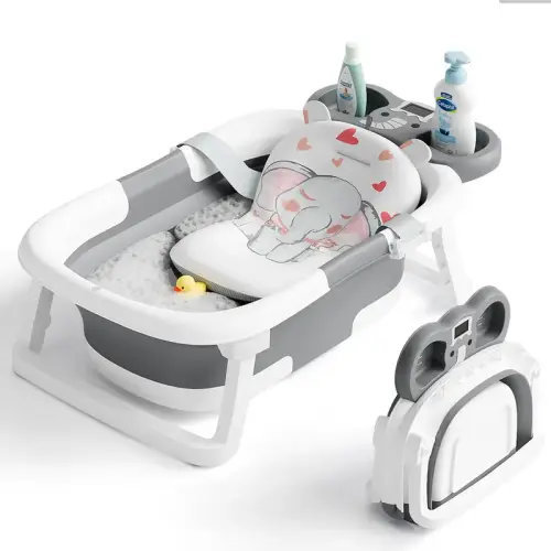 Collapsible Baby Bathtub with Real-Time Temp Monitor - TikTok Shop
