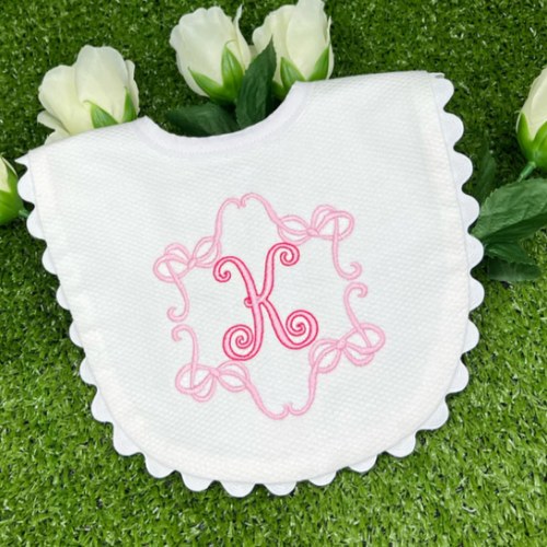Pique Trimmed Bib – Tracie Zegel Embroidery and Design