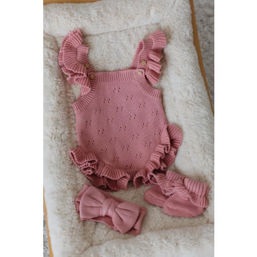 Knit ruffle onsie