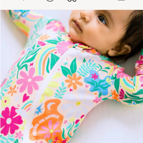 The Second-Skin Footie | Rainbow Daisy Babe | "Patience & Kindness" | Raising Mama