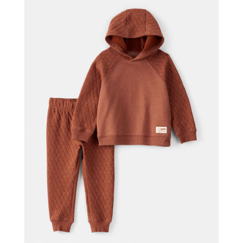 Toddler Boy 2-Piece Hooded Tee & Pant Set - Rust - Carter's | Carter's