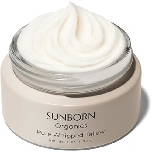 Pure Whipped Tallow Balm (Unscented) | 1 Ingredient | Handmade in USA | 100% Organic Grass-Fed Beef Tallow Face Moisturizer Lotion for Dry Skin, Baby, Eczema, Rosacea, Sensitive Skin, Fragrance-Free