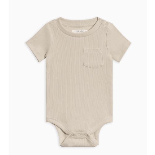 Dana Ribbed Short Sleeve Pocket Bodysuit