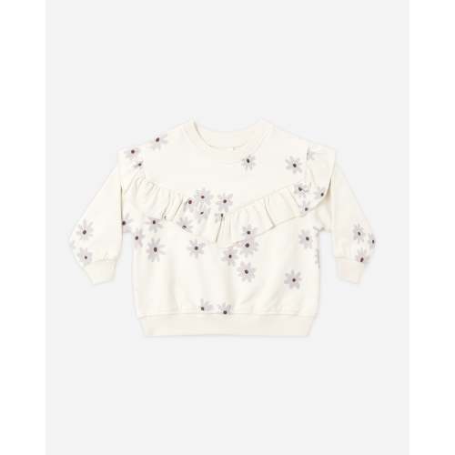 Ruffle Fleece Sweatshirt Blue Daisy – Quincy Mae