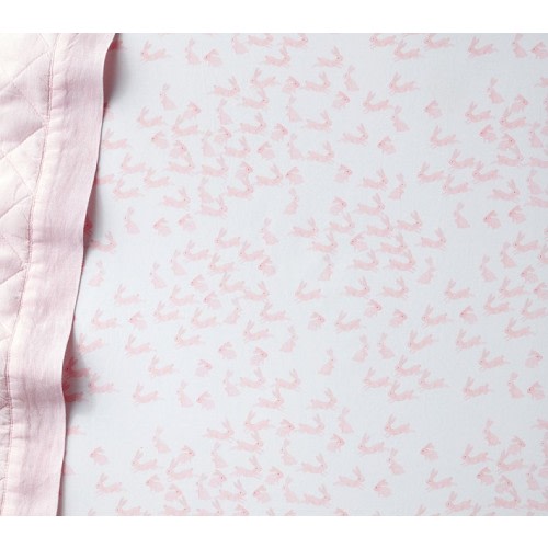 Watercolor Bunny Organic Crib Fitted Sheet