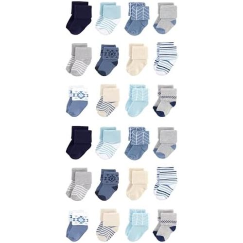 Hudson Baby Unisex Cotton Rich Baby Terry Socks 24-Pack