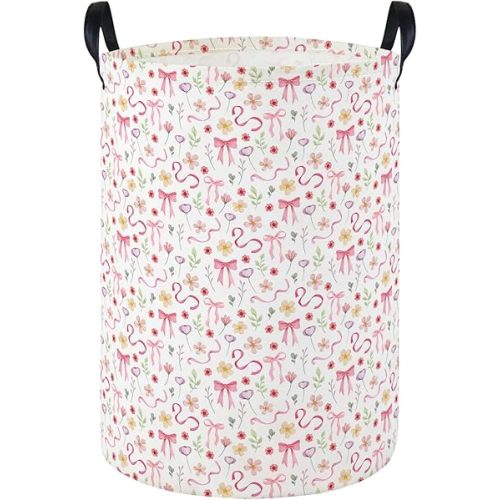 Laundry Hamper Baby Nursery Hamper Waterproof Foldable Kids Laundry Basket Kids Dirty Clothes Hampers Girl Room Decor for Home Gift Baskets(Bouquet)