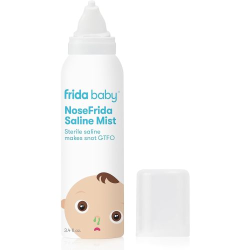 Frida Baby NoseFrida Saline Mist Spray, Baby Saline Nasal Spray Decongestant for Allergy Relief and Congestion Relief to Soften Nasal Passages, 3.4 fl.oz.