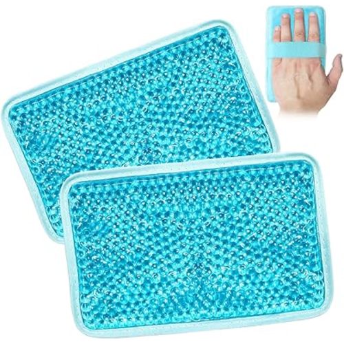 Gel Beads Ice Pack Ice Bag with Strap-Reusable Hot & Cold Pack Compress Therapy for Pain, Swelling,Injuries of Knee, Shoulder, Foot, Back, Ankle, Neck, Hip, Elbow,Wisdom Tooth (Blue-2Pack)