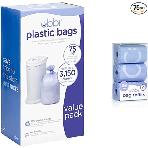 Ubbi Diaper Pail Bags and Refills Value Pack
