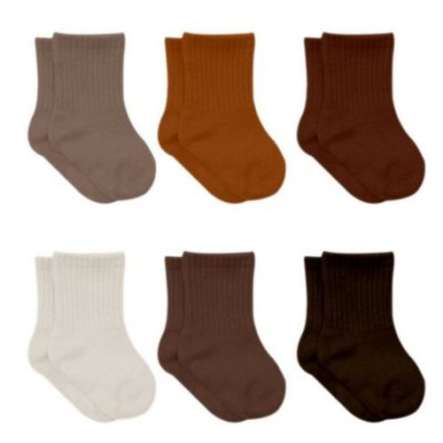 Wear Sierra Newborn Girl's Cotton Ankle-Hi Socks - Brown 0- 6 Month