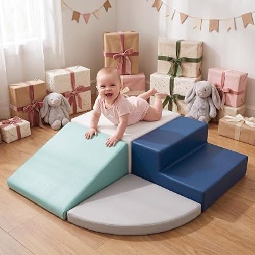 little dove PU Leather 4-Piece Foam Climbing Blocks for Toddlers 1-3