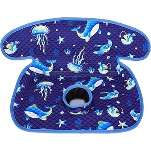 Babenest Car Seat Potty Protector Cover -Waterproof Carseat Training Liner for Baby &Toddler Shower Gift, Dry Piddle Pee Pad with Fun Designs for Strollers & Infant Car Seats (1pc Whale-Blue)