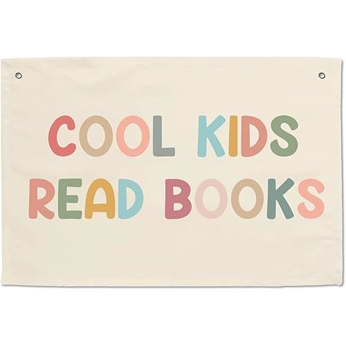 Read Banners For Classroom Wall Art Reading Books Sign Cool Kids Read Books Signs Girl Boys Children Playroom Decor Boho Banner Rainbow Book Themed Classrooms Learning Decorations