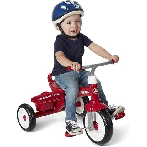 Radio Flyer Red Rider Trike for Ages 2.5–5, Three Wheel Toddler Bike, Kids Tricycle, Outdoor Riding Toy, Durable Steel Frame, Adjustable Seat, Classic Red, Amazon Exclusive