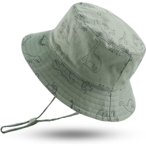 JANGANNSA Dinosaur Baby Boys Sun Hat Cotton Toddler Girls Bucket Hats Summer Sun Protect Cap for Kids