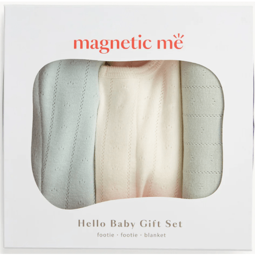 Hello Baby Gift Set - 3-6 Mo, Seagrass/Cream