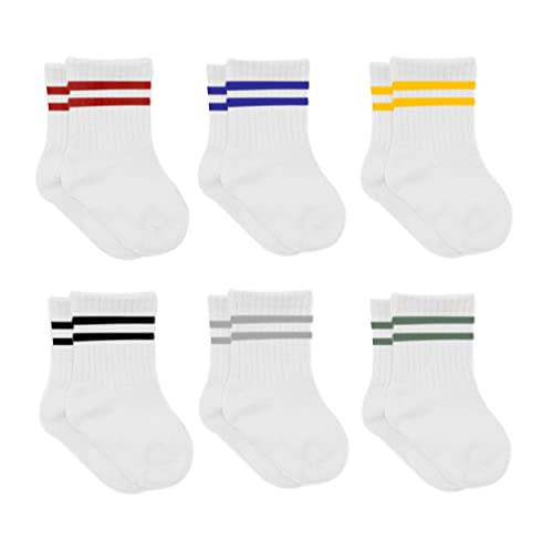 bistyle Baby Grip Ankle Socks 6 Pairs | Newborn Infant Toddlers Sock Organic Cotton | Kids Boys Girls Ankle