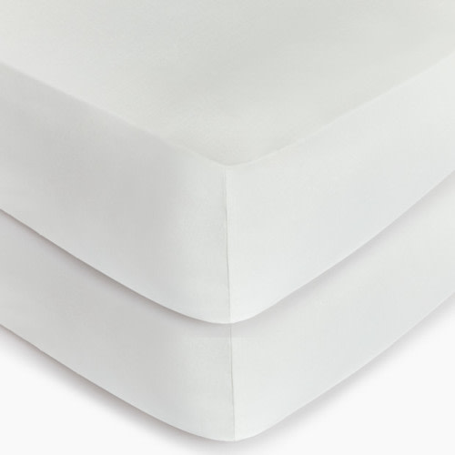 Soundly Percale Organic Crib Sheet Bundle - White