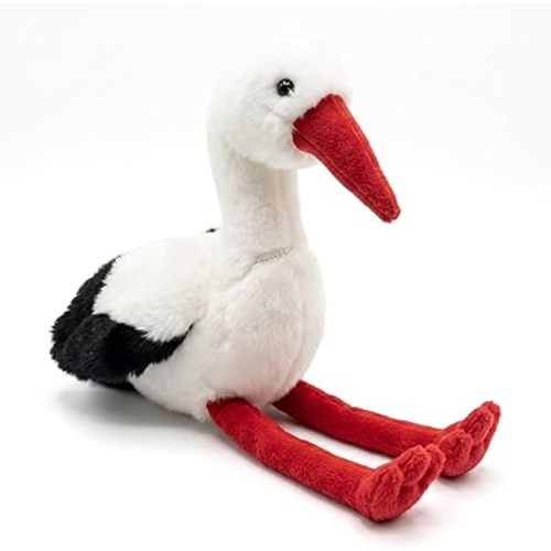 Simulation White Stork Plush Toy, Soft Realistic Cute White Stork Stuffed Animal Toy 9.84inch Funny Birds Home Decor Children's Holiday