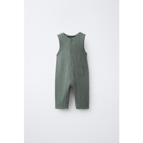 LONG PLAIN OVERALLS - Mid-green | ZARA United States