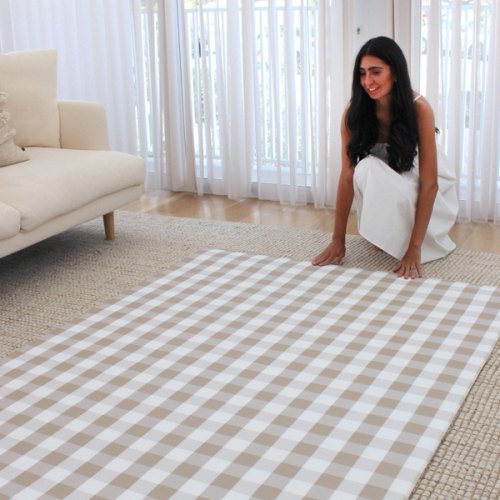 Gingham Play Mat - Latte – Munchkin & Bear