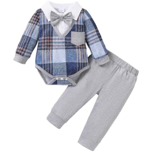 Jecson Baby Boy Clothes Newborn Boy Clothes Gentleman Bodysuit Pants Set