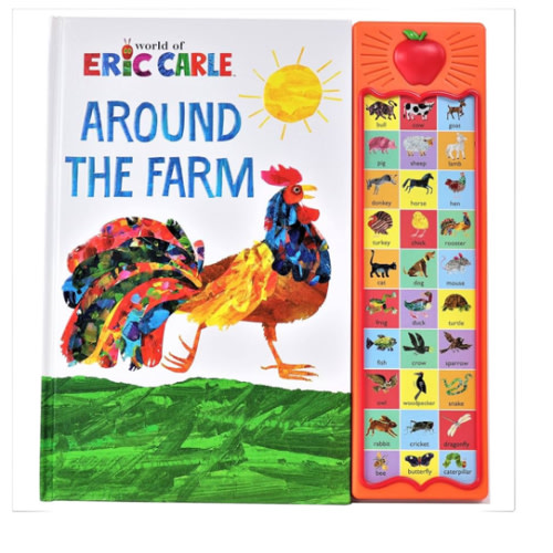 World of Eric Carle, Around the Farm 30-Button Animal Sound Book - Great for First Words - PI Kids