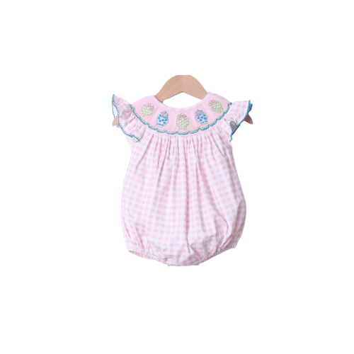 Smocked Ginger Jar Pink Gingham Bubble
