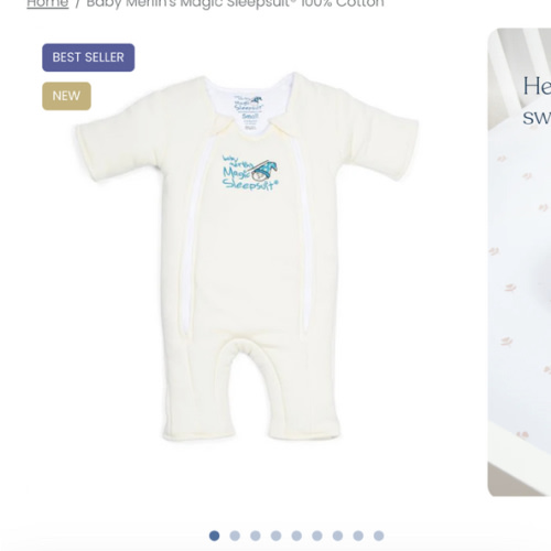 Cream Baby Merlin’s Magic Sleepsuit | Soft 100% Cotton Infant Sleepsuit