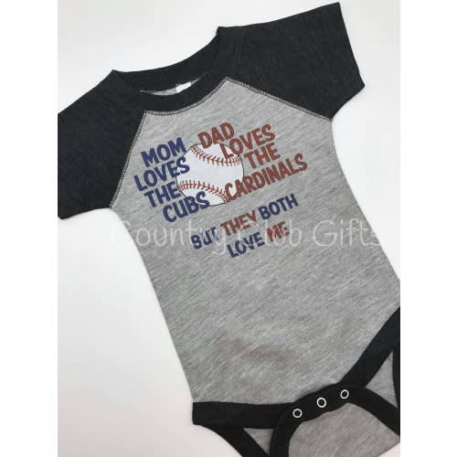House Divided shirt | Cubs | Cardinals | New baby gift | baseball outfit | Your Teams | baby shower gift | sports rivals | unusual Baby gift