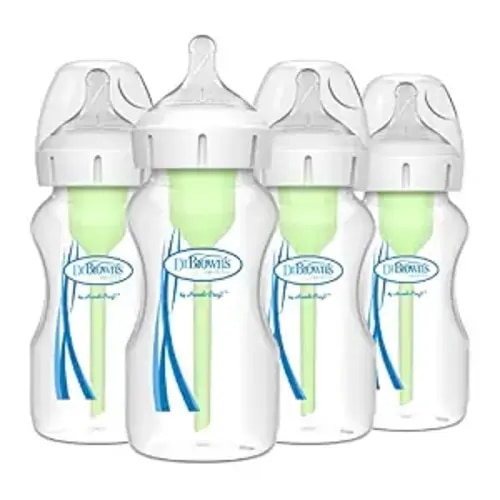 Dr. Brown's Anti-Colic Options+ Wide-Neck Baby Bottle, 9 oz, 4-Pack