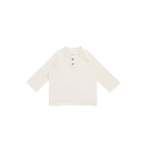 Organic Cotton Lewis Long Sleeve Tee - Parchment – Jamie Kay USA