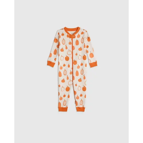 100% Organic Cotton One Piece Pajama - Baby in Pumpkins