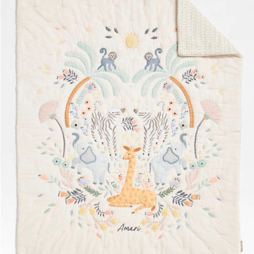 Sweet Savannah 100% Organic Cotton Baby Crib Quilt