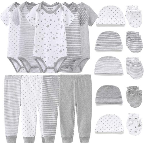 Layette Essentials Hats Mittens Onesies 19-Piece 3-6mo