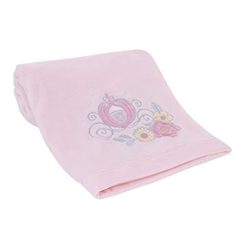 NoJo Disney Sweet Princess Pink and Light Blue Enchanted Carriage Super Soft Baby Blanket