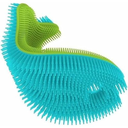 Innobaby Bathin' Smart Silicone Sensory Fish Bath Scrub for Babies and Toddlers - Aqua Green