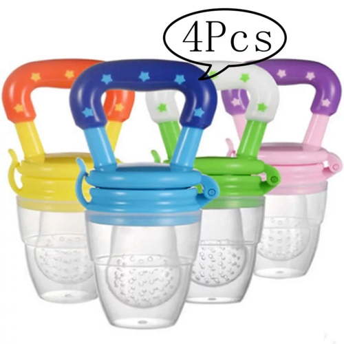 CNKOO 4Pcs Feeding Pacifier- Baby Fresh Food Fruits Soup Feeder Dummy Soother Weaning Nipple