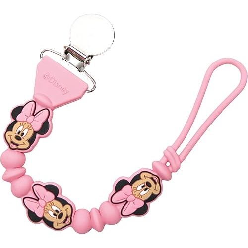 Disney Cars Stitch Minnie Mouse Silicone Pacifier Clip BPA-Free Baby Binky Holder Strap Teether Holder for Newborn Infants