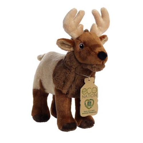Aurora Medium Elk Eco Nation Responsibly Made Stuffed Animal Brown 10.5"