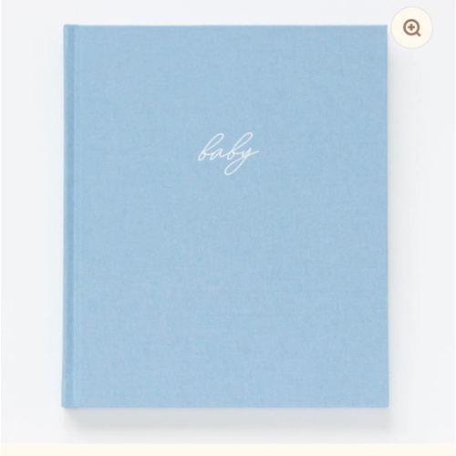 Linen Baby Book - Blue